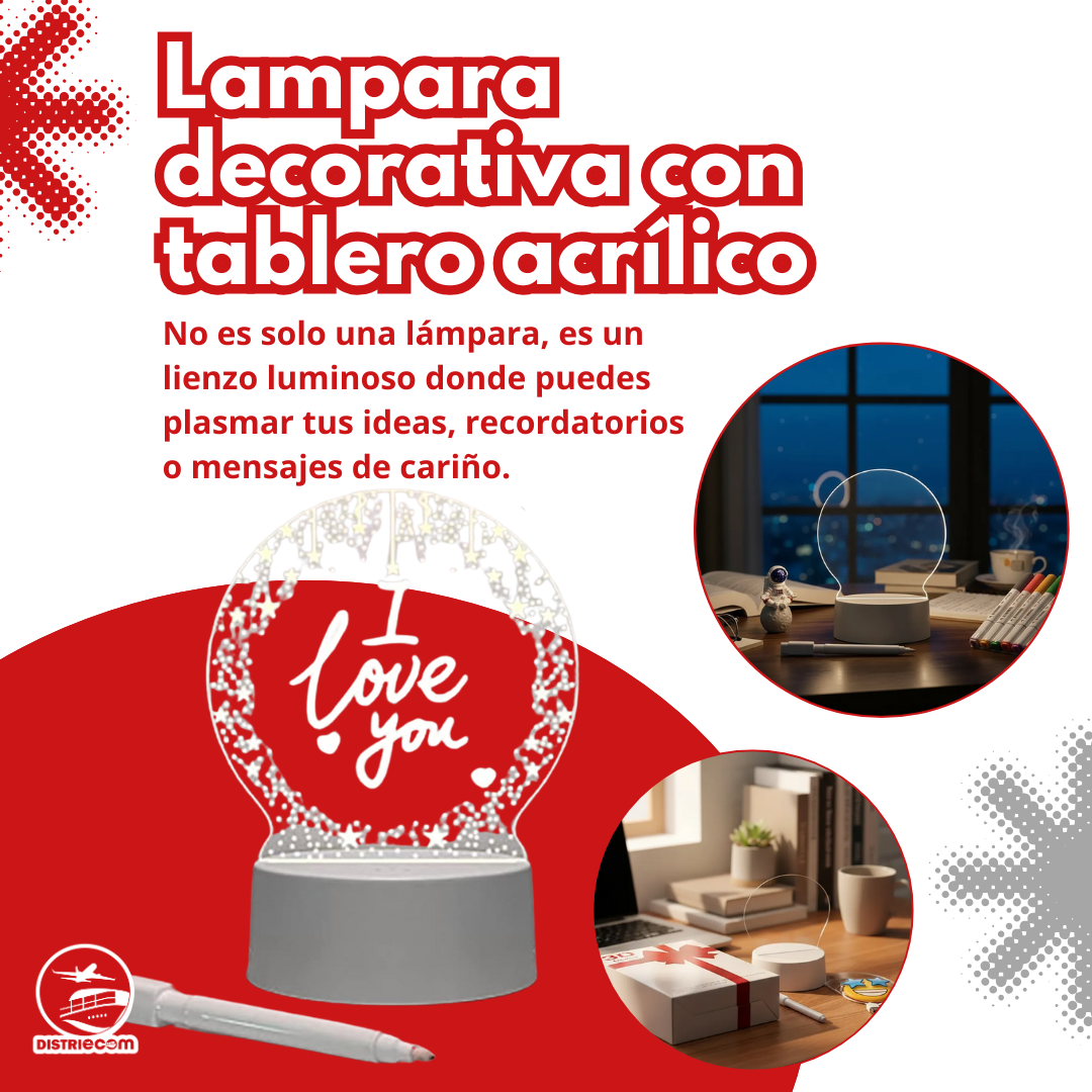 Lampara Decorativa Con Tablero Acrilico
