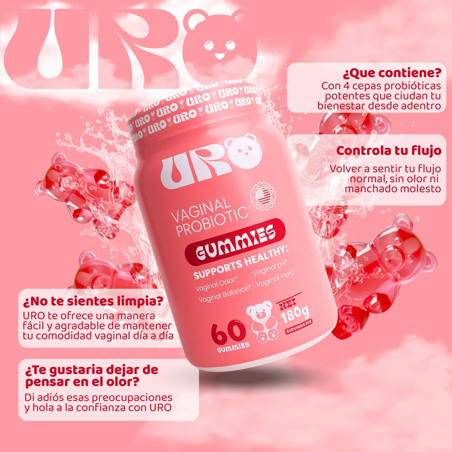 Gomitas Probióticas Femeninas URO® + OBSEQUIO ESPECIAL