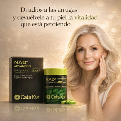 NAD+ Catakor™:  Suplemento antienvejecimiento con soporte celular avanzado para combatir arrugas desde el interior.