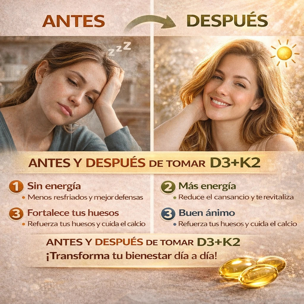 Vitamina D3 y K2 MI™:Suplemento para defensas bajas y cansancio constante