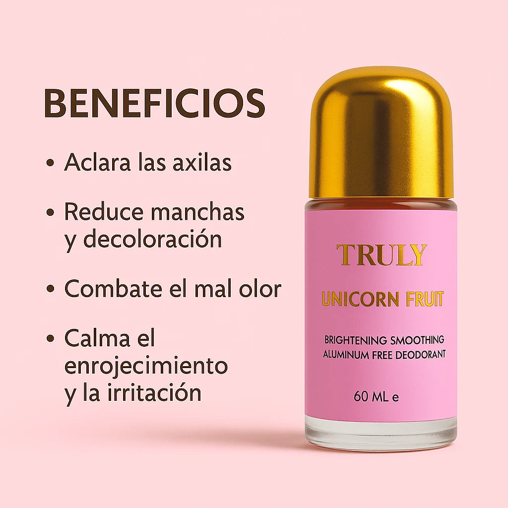 Truly Unicorn Fruit™: Desodorante Sin Aluminio Que Suaviza, Aclara y Controla el Mal Olor+ Envío Gratis
