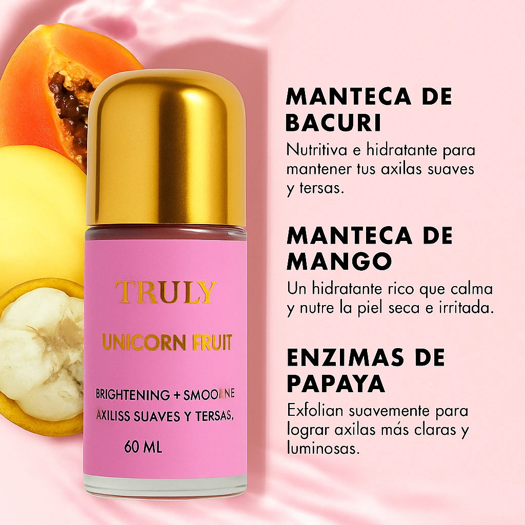 Truly Unicorn Fruit™: Desodorante Sin Aluminio Que Suaviza, Aclara y Controla el Mal Olor+ Envío Gratis