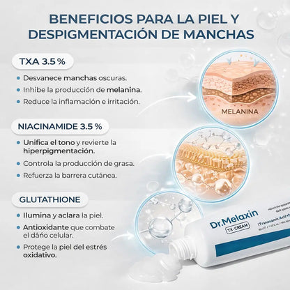 Dr. Melaxin™: Crema Dermatológica con Ácido Tranexámico y Niacinamida que Desmancha tu Piel