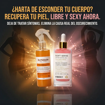 Tratamiento Despigmentante: Dr. Melaxin Peelshot + Aceite Truly After Shave®